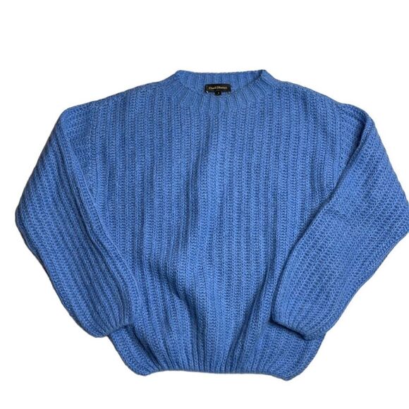 Paul Stewart Knit Ribbed Alpaca Oversized Sweater Blue Size 4 - Picture 2 of 11